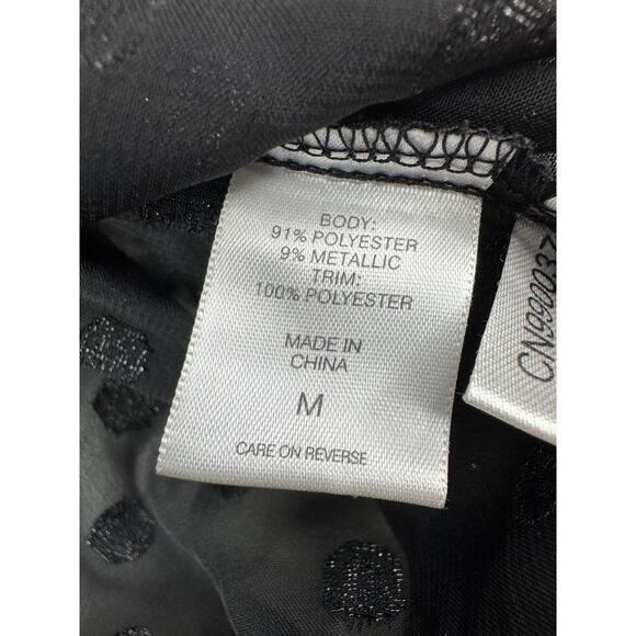NY & Co Womens Sleeveless Sheer Top M Black Glitter Polka Dot Whimsigoth Fairy - Picture 11 of 14